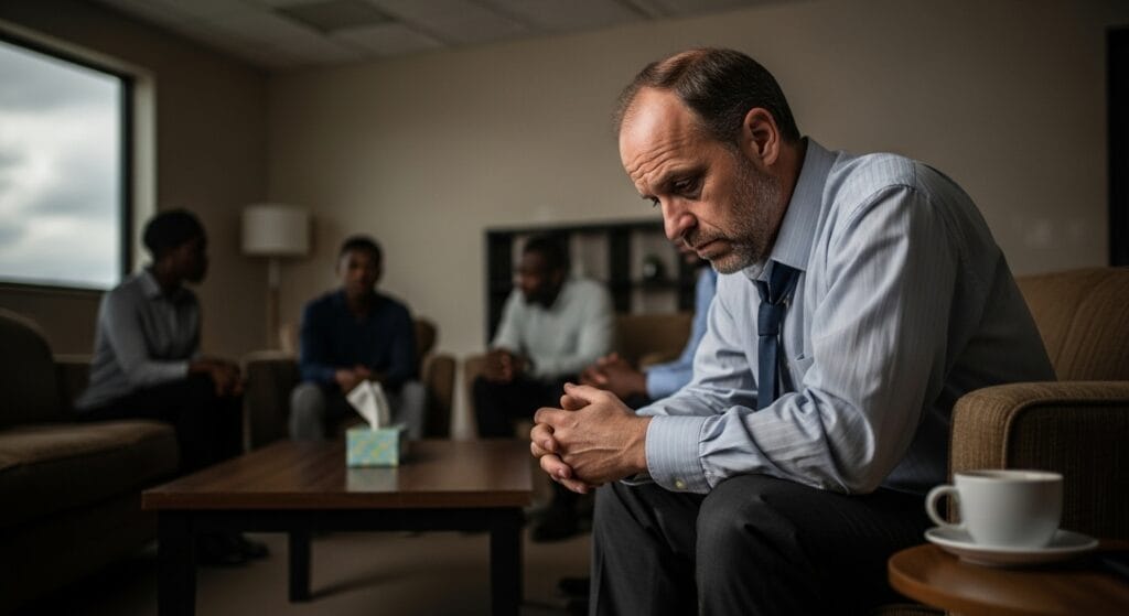 businessman in rehab