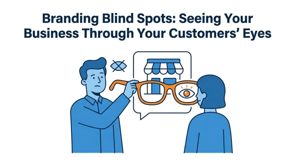Branding Blind Spots: Seeing Your Business Through Your Customers’ Eyes -- AI-generated illustration